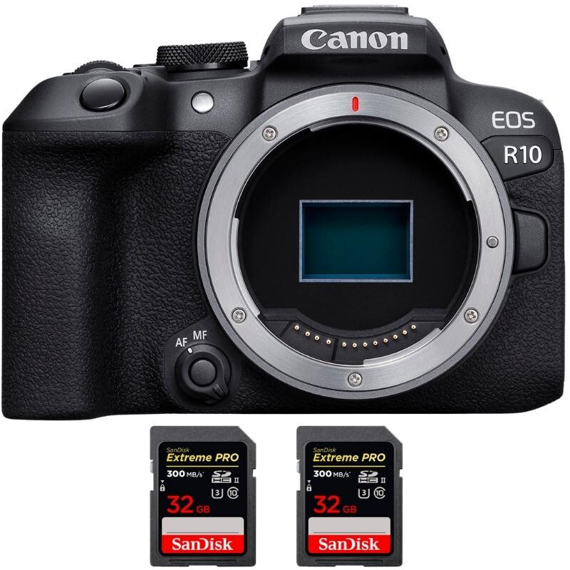 Canon EOS R10 + 2 SanDisk 32GB Extreme PRO UHS-II SDXC 3