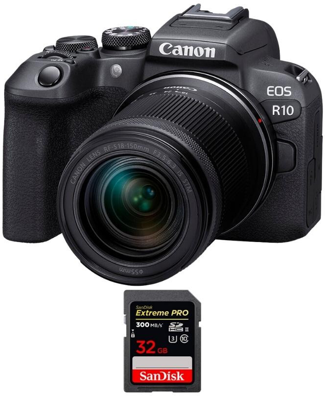Canon EOS R10 + RF-S 18-150mm F4.5-6.3 IS STM + 1 SanDis