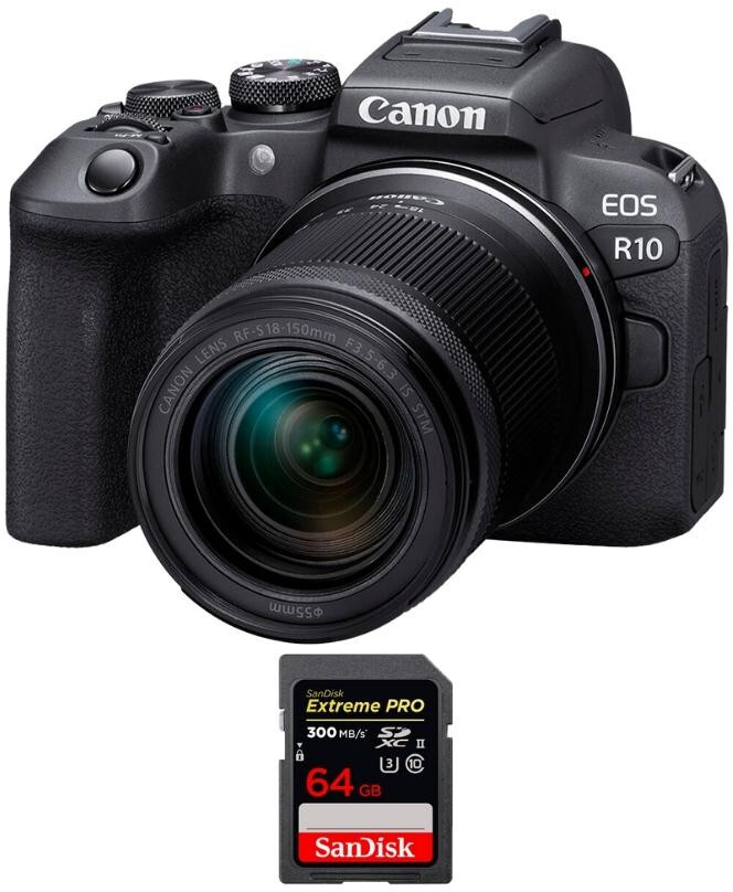 Canon EOS R10 + RF-S 18-150mm F4.5-6.3 IS STM + 1 SanDis