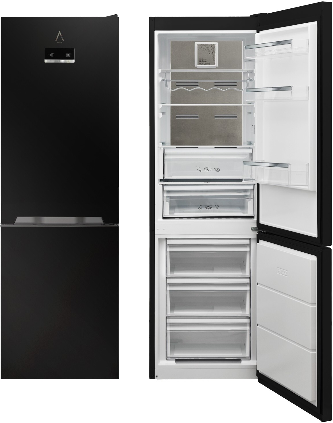 ALPHA Frigorífico Combi Alpha Pegasus Elite-185 Negro Br