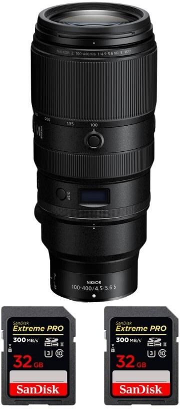 Nikon Z 100-400mm F4.5-5.6 VR S + 2 SanDisk 32GB Extreme