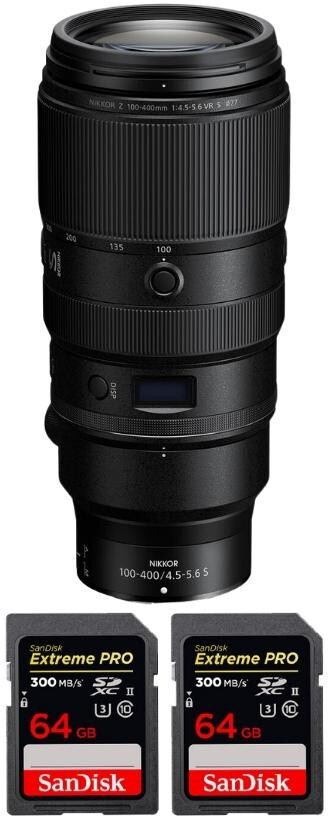 Nikon Z 100-400mm F4.5-5.6 VR S + 2 SanDisk 64GB Extreme
