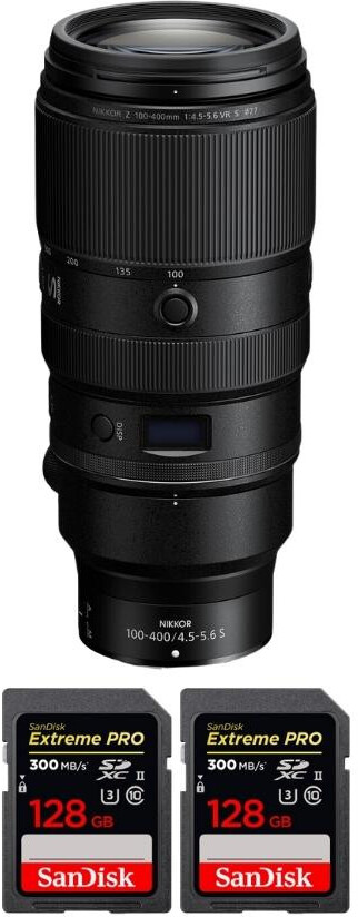 Nikon Z 100-400mm F4.5-5.6 VR S + 2 SanDisk 128GB Extrem