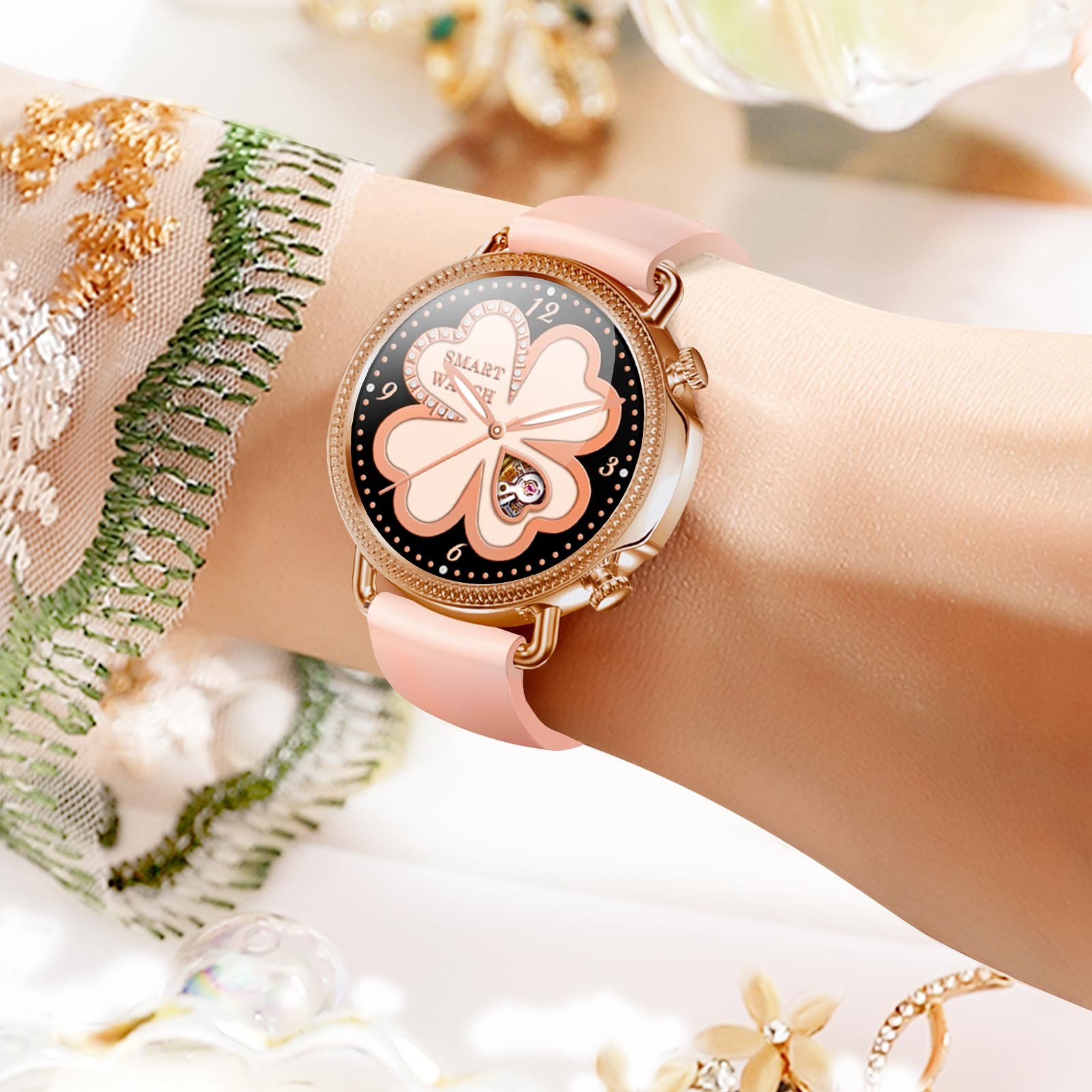 Compra Rubicon Smartwatch Mujer Elegante con Correa Rosa Phone