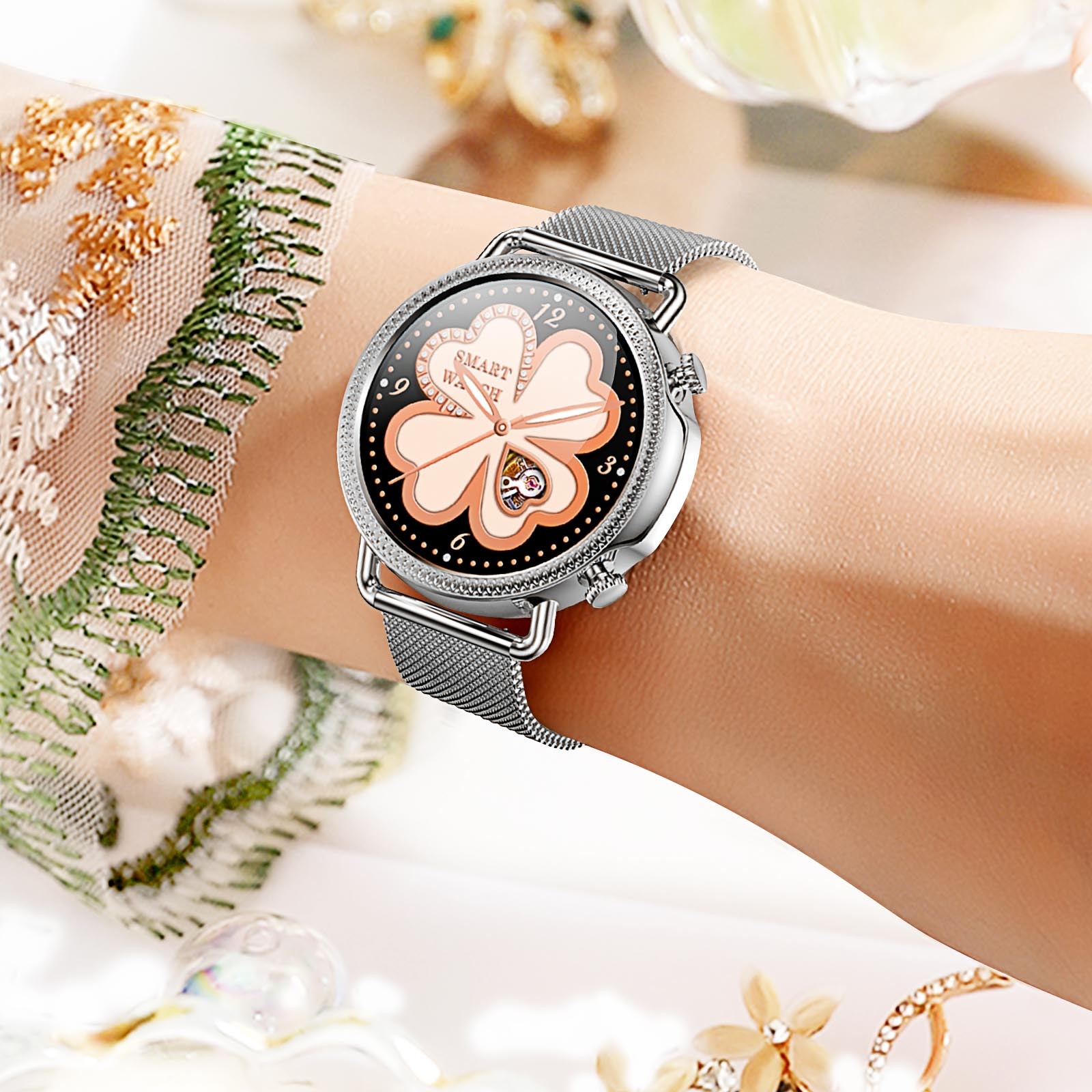 Compra Rubicon Smartwatch Mujer Elegante con Correa Milanesa Pl