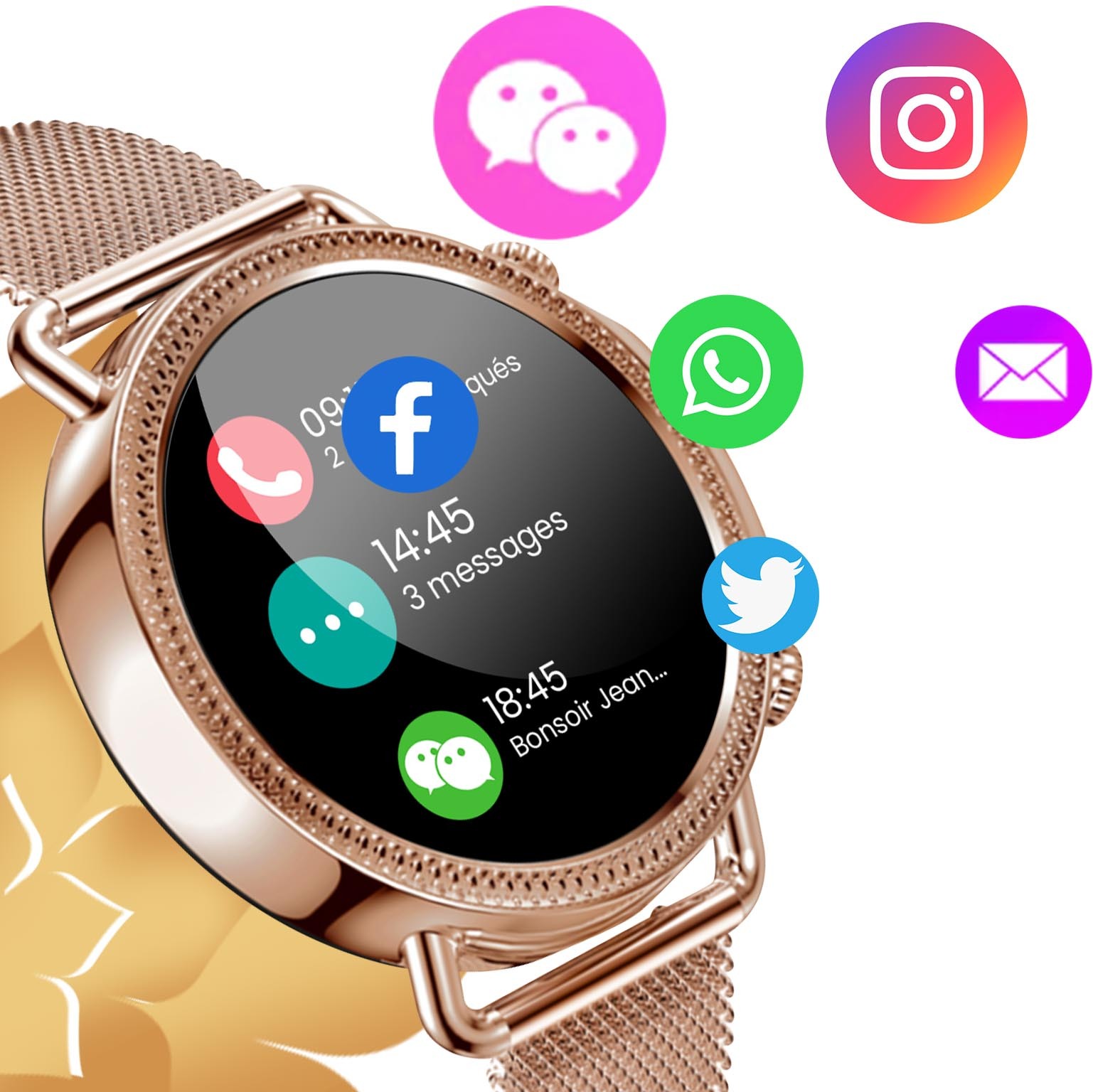 Compra Rubicon Smartwatch Mujer Elegante con Correa Milanesa Do