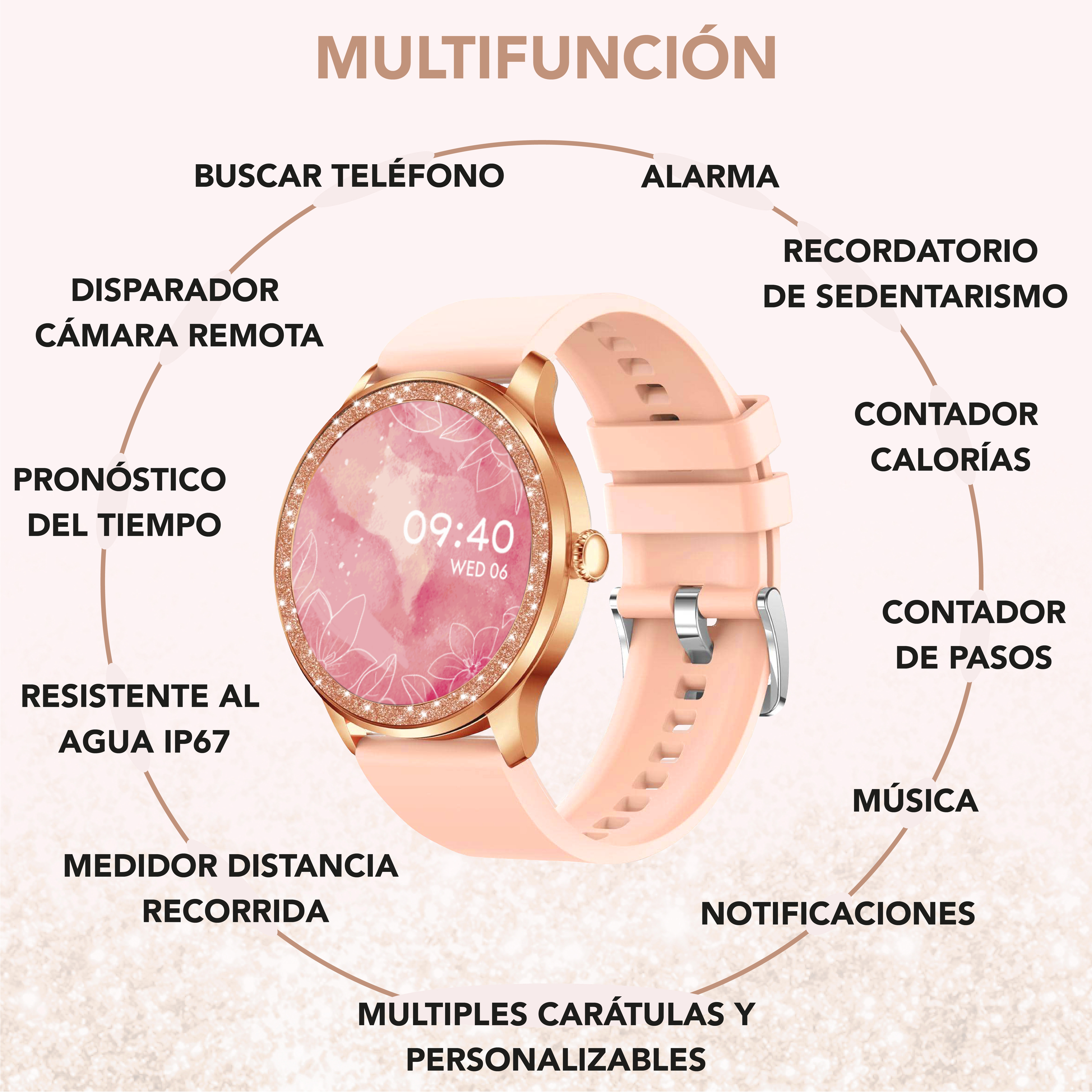 Compra Tribe Reloj Inteligente Mujer Smartwatch Mujer De 1 32 Phone House