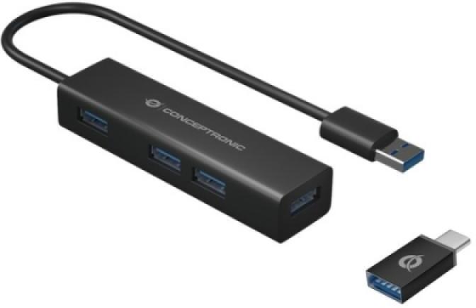 Conceptronic HUB USB-C 3.0 CONCEPTRONIC HUBBIES07B 4 PUERTOS US