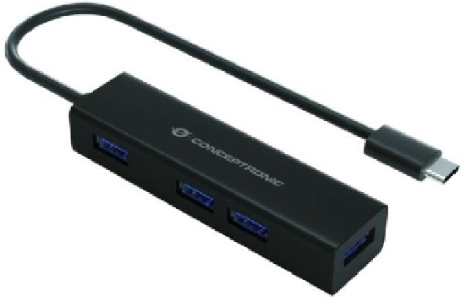 Conceptronic HUB USB-C 3.0 CONCEPTRONIC HUBBIES07B 4 PUERTOS US
