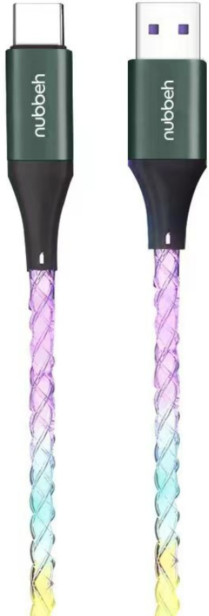 Nubbeh Cable Tipo C a USB 3A con LED de colores 1m