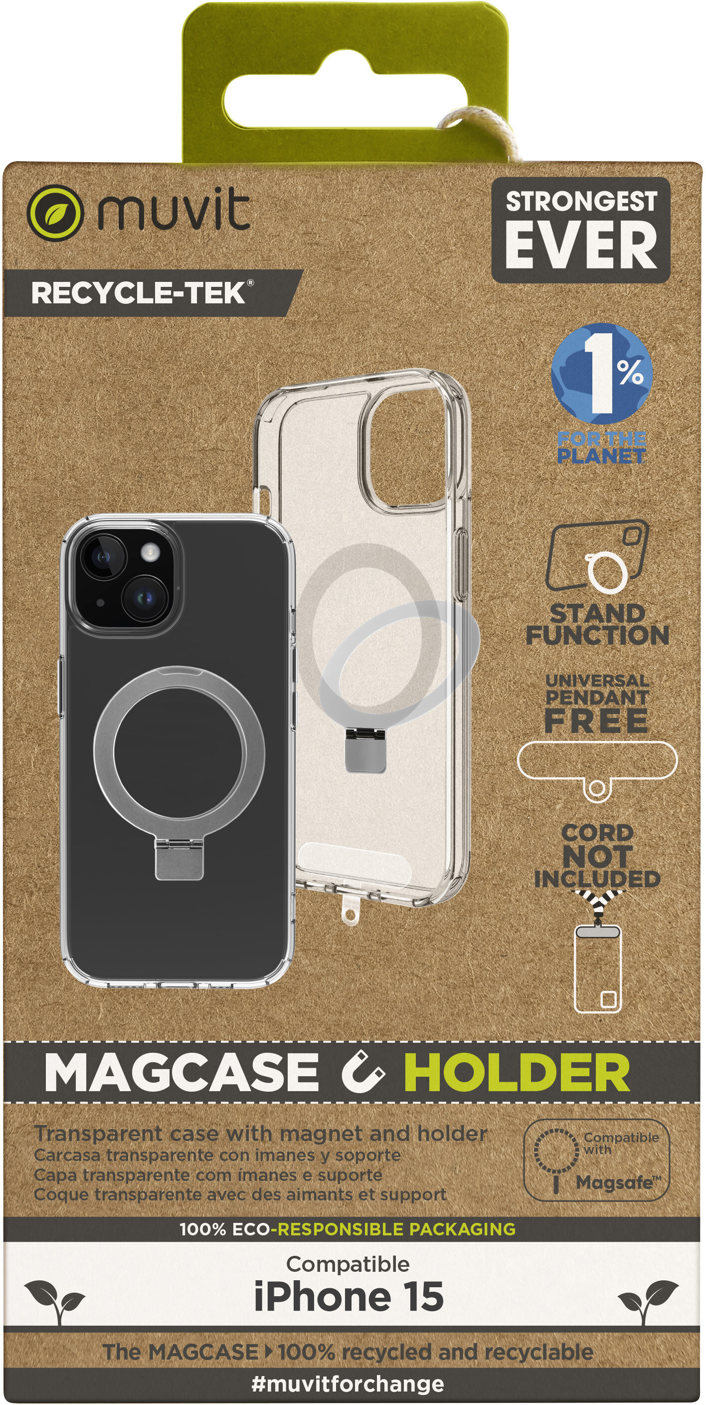 Muvit muvit for change funda recycletek Magsafe con sopo