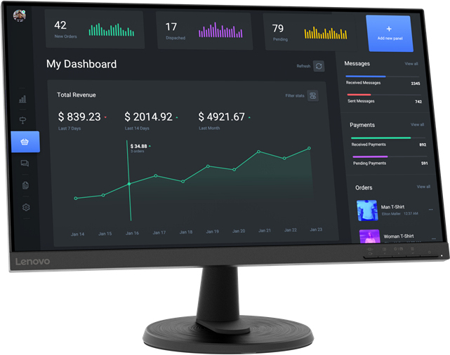 Lenovo Lenovo C24-40 LED display 60,5 cm (23.8"") 1920 x