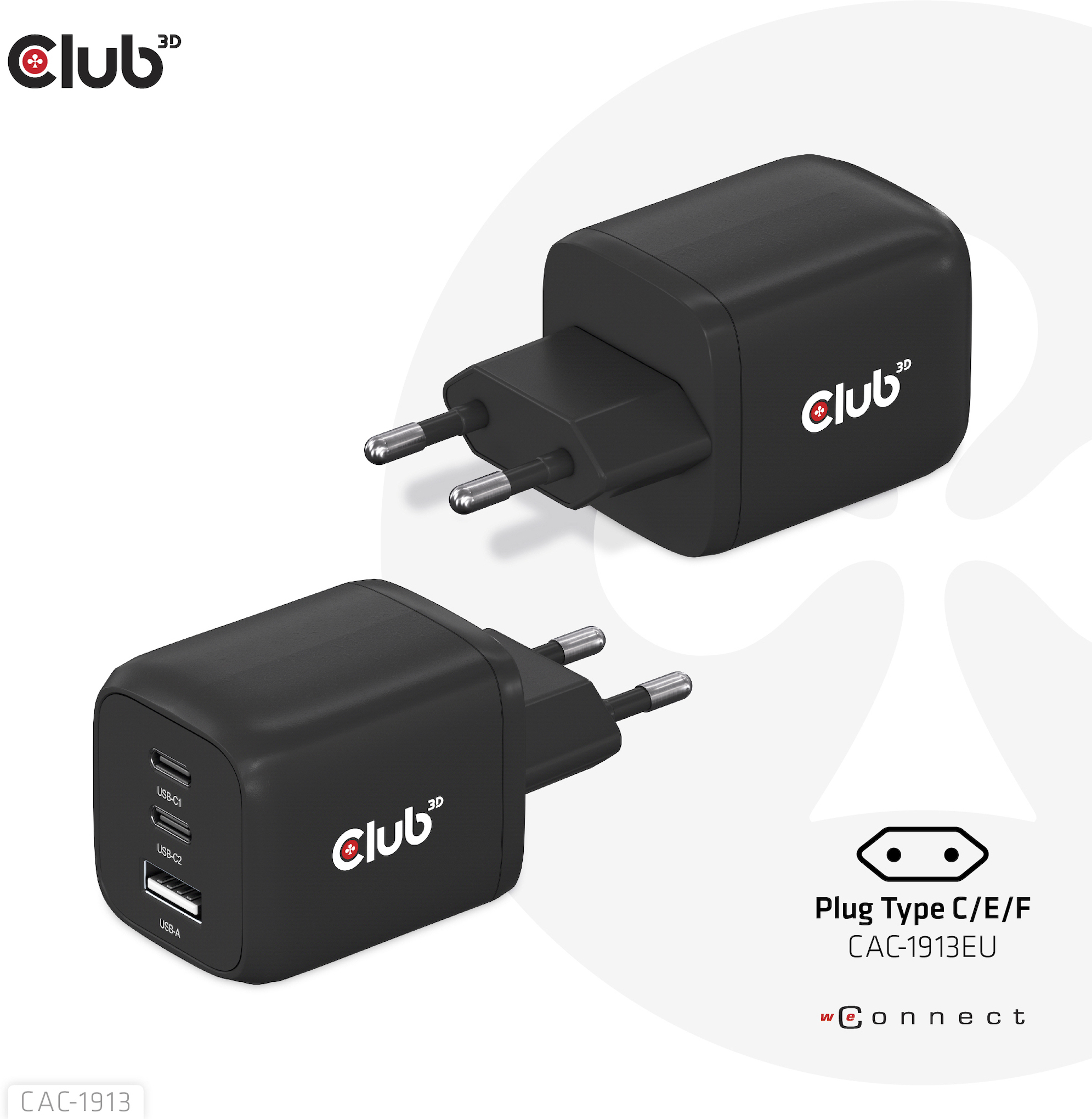 CLUB3D CLUB3D Cargador de viaje PPS Tecnología GAN de 65