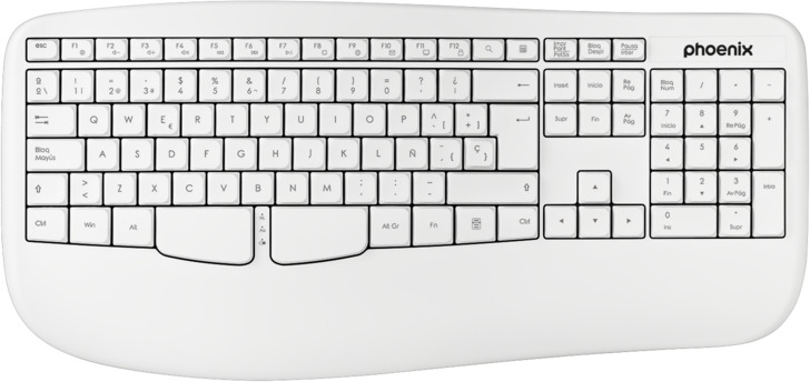 Phoenix Technologies Phoenix k201 teclado ergonÓmico inalÁmbrico 2.4ghz