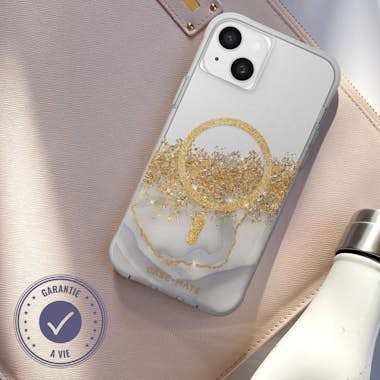 Case-Mate Funda MagSafe iPhone 15 Plus silicona oro jaspeada