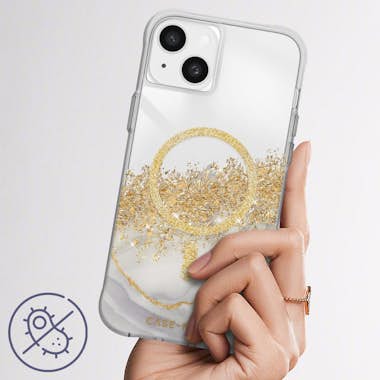 Case-Mate Funda MagSafe iPhone 15 Plus silicona oro jaspeada