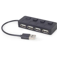 Gembird hub usb 2.0 4-port with switches black uhb-u2p4-05
