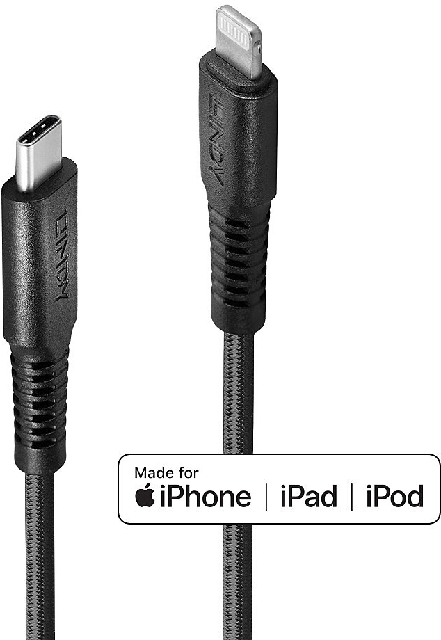 Lindy Lindy 31285 cable de conector Lightning 0,5 m Negr