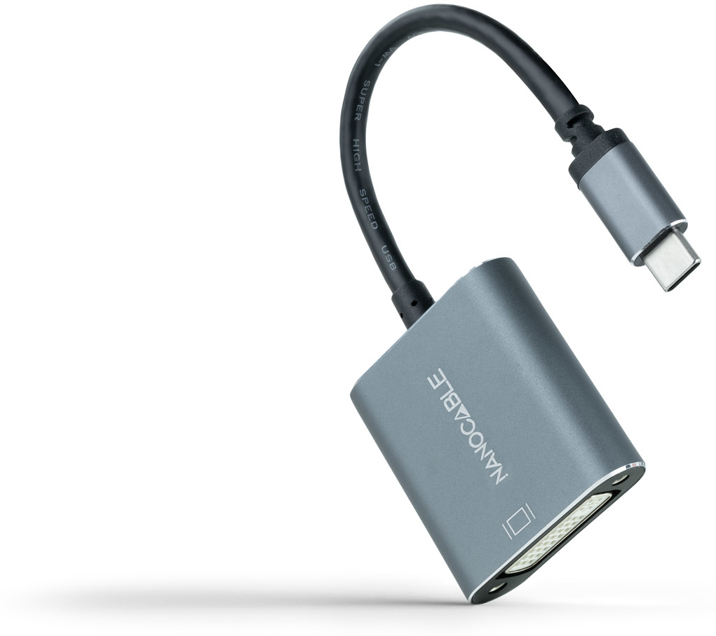 Nanocable Nanocable Conversor USB-C a DVI-D, 15 cm, Gris