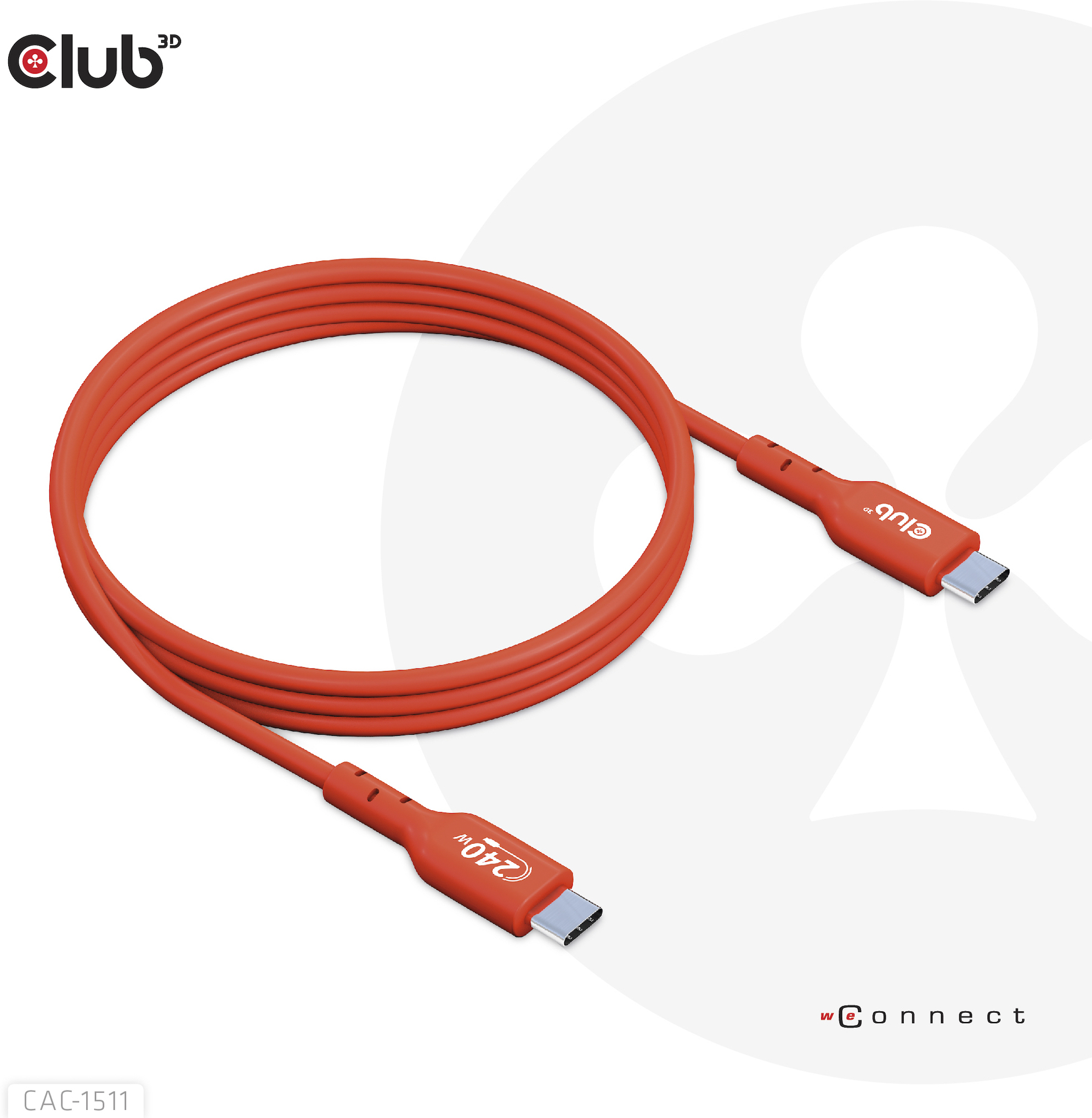 CLUB3D CLUB3D Cable certificado USB2 tipo C bidireccional