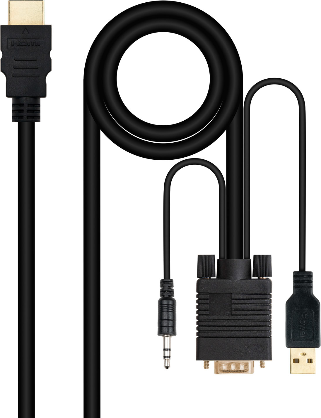 Nanocable Nanocable Cable Conversor HDMI a VGA+Audio+USB, 1.