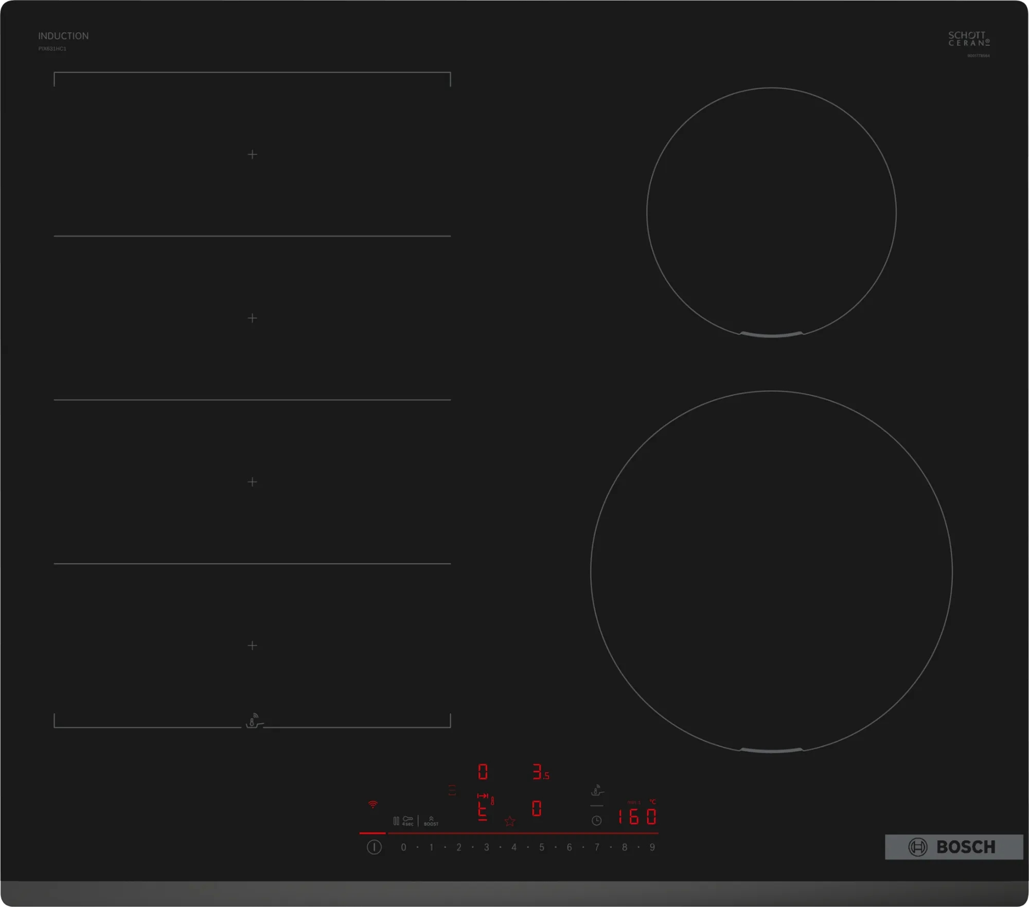 Bosch Bosch Serie 6 PIX631HC1E hobs Negro Integrado 60 c