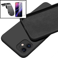 Cubierta Completa 5D Kit De Vidrio Templado + Cubierta De Silicona Liquida + Soporte Magnetico L Car