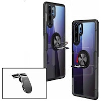 Kit De Soporte Magnetico L Car De Conduccion Segura + Caja Case 3X1 Armadura Transparente