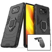 Kit De Soporte Magnetico L Safe Driving Car + Military Cover Defender 3X1 Anti-Impacto