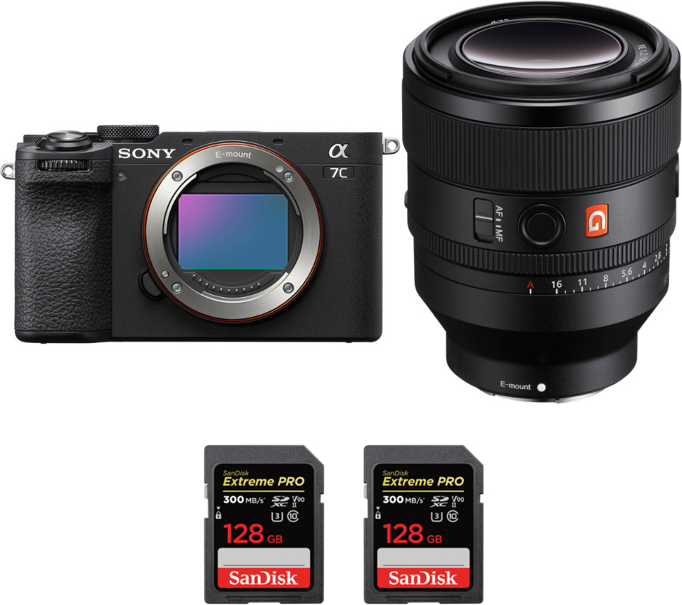 Sony A7C II Negro + FE 50mm f/1.2 GM + 2 SanDisk 128GB