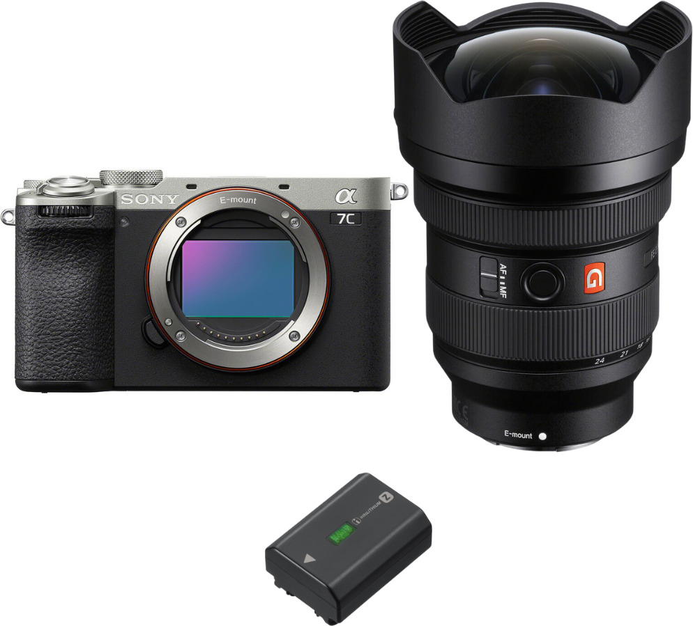Sony A7C II Silver + FE 12-24mm f/2.8 GM + 1 NP-FZ100 +