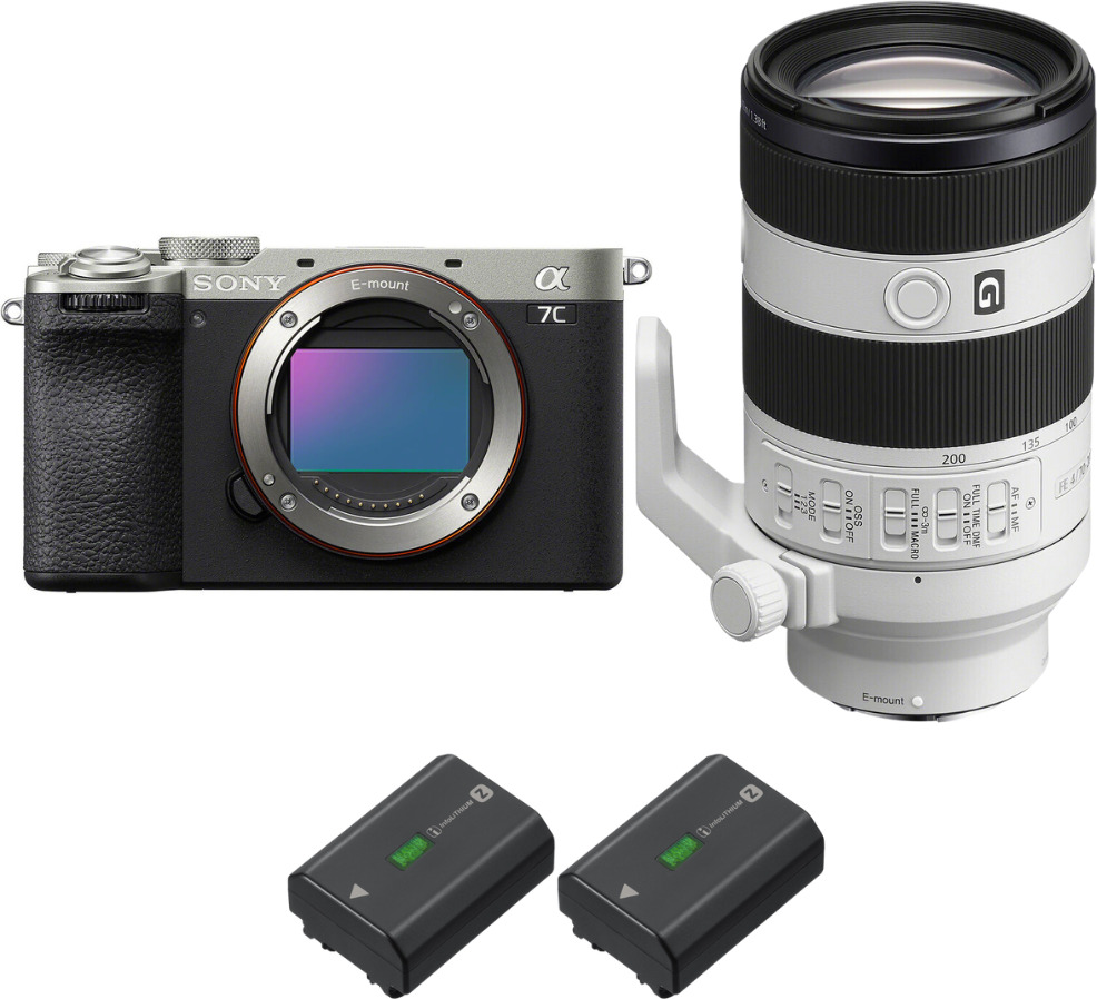 Sony A7C II Silver + FE 70-200mm f/4 Macro G OSS II + 2