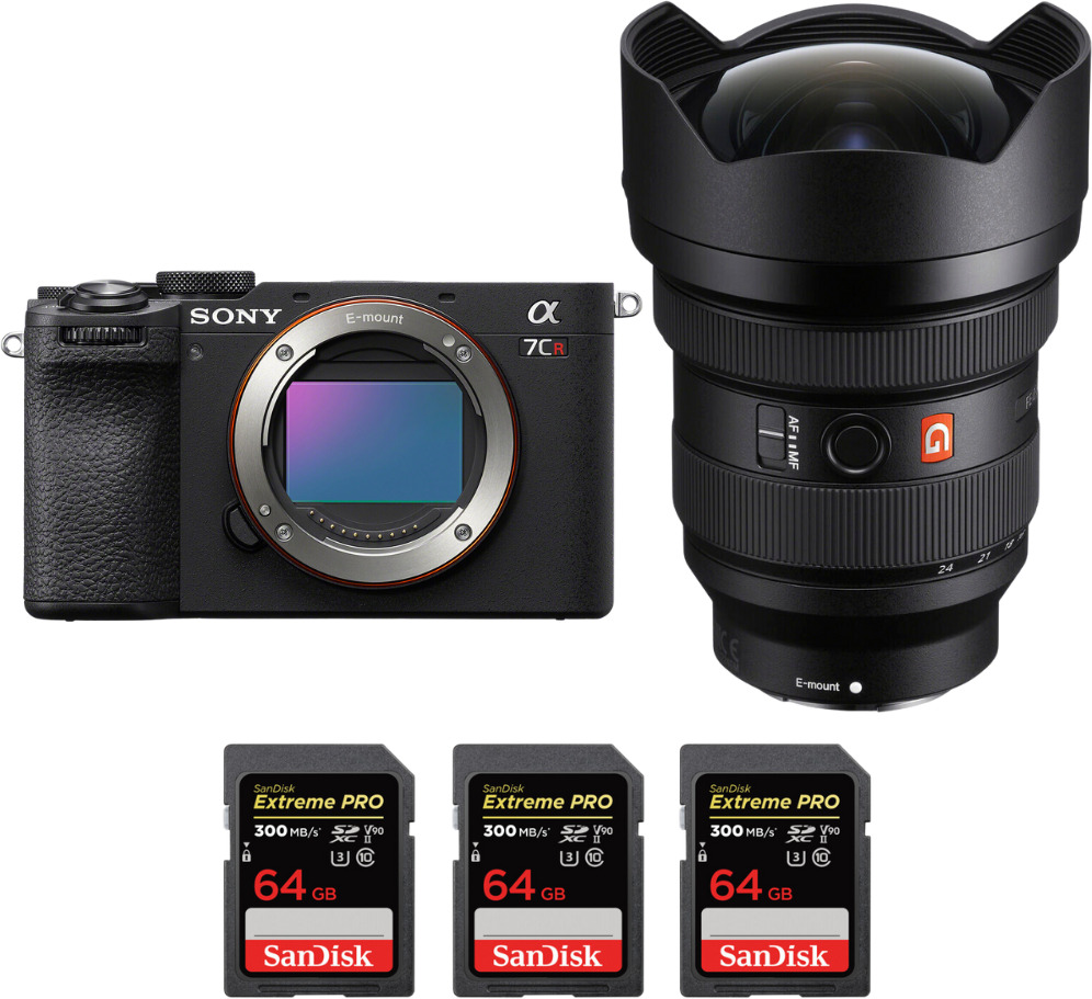 Sony A7CR Negro + FE 12-24mm f/2.8 GM + 3 SanDisk 64GB