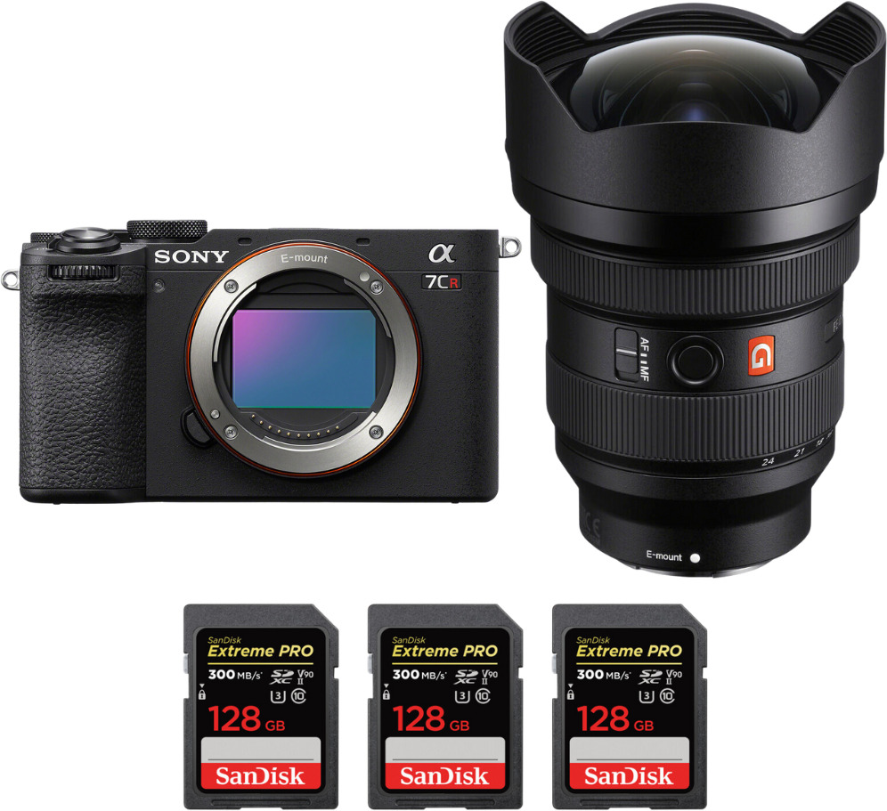 Sony A7CR Negro + FE 12-24mm f/2.8 GM + 3 SanDisk 128GB