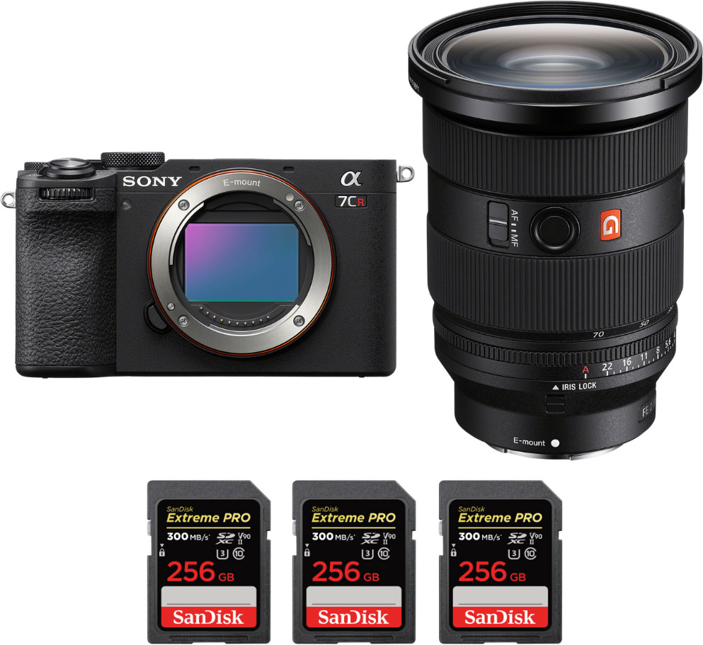Sony A7CR Negro + FE 24-70mm f/2.8 GM II + 3 SanDisk 25
