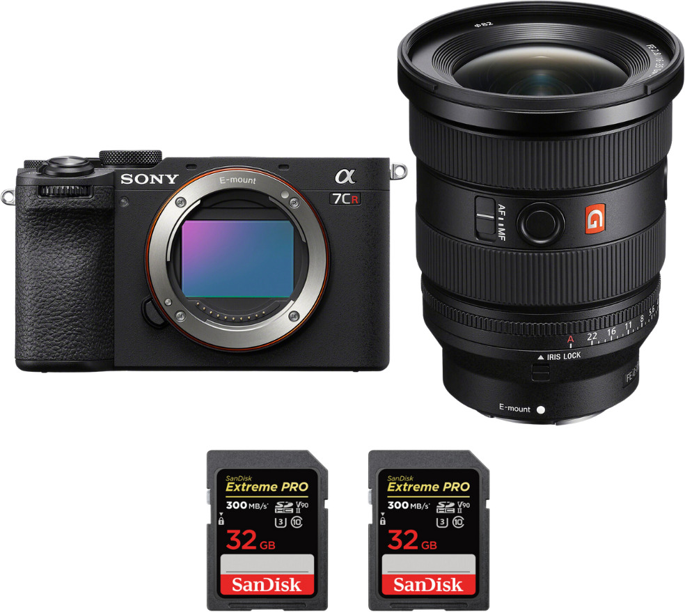 Sony A7CR Negro + FE 16-35mm f/2.8 GM II + 2 SanDisk 32