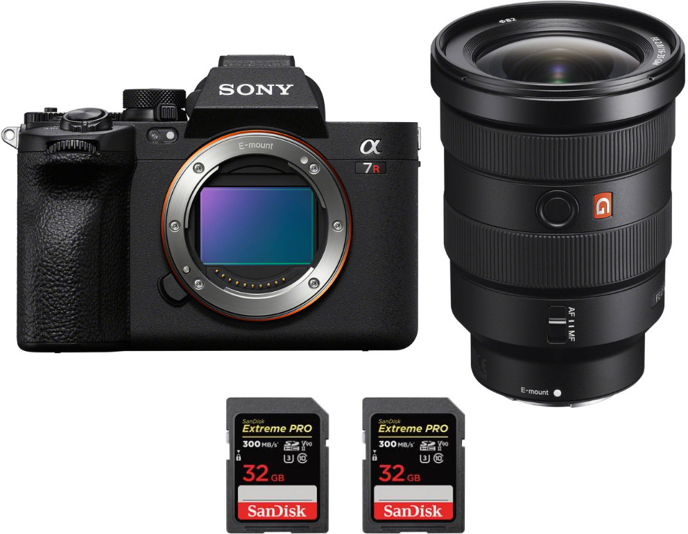 Sony Alpha 7R V + FE 16-35mm f/2.8 GM + 2 SanDisk 32GB