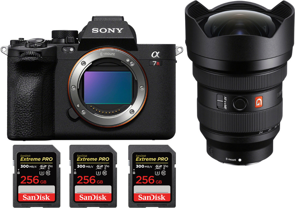 Sony Alpha 7R V + FE 12-24mm f/2.8 GM + 3 SanDisk 256GB