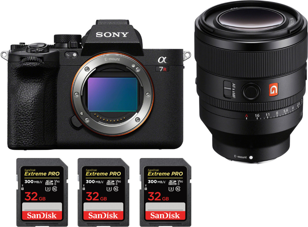 Sony Alpha 7R V + FE 50mm f/1.2 GM + 3 SanDisk 32GB Ext