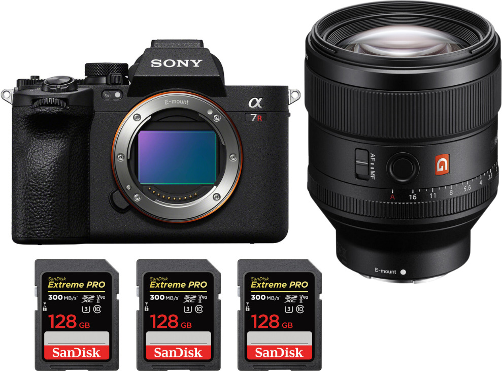 Sony Alpha 7R V + FE 85mm f/1.4 GM + 3 SanDisk 128GB Ex