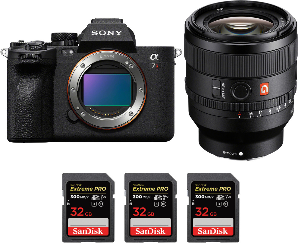 Sony Alpha 7R V + FE 50mm f/1.4 GM + 3 SanDisk 32GB Ext
