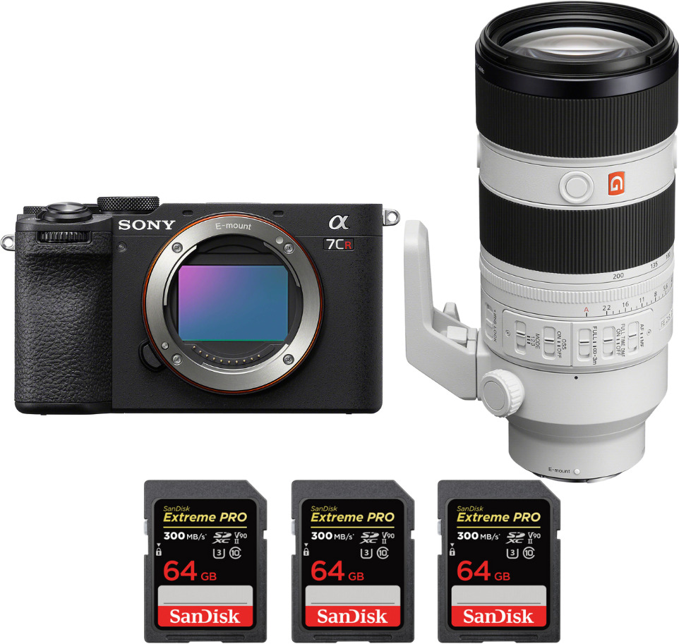 Sony A7CR Negro + FE 70-200mm f/2.8 GM OSS II + 3 SanDi