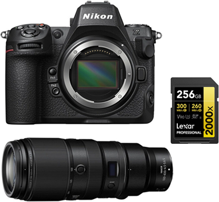 Nikon Z8 Cuerpo+ Z 100-400mm f4.5-5.6 VR S NIKKOR+Lexar