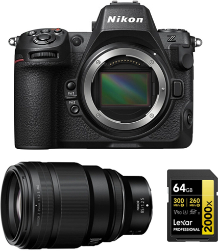 Nikon Z8 Cuerpo+ Z 85mm f1.2 S NIKKOR+Lexar 64GB Tarjeta