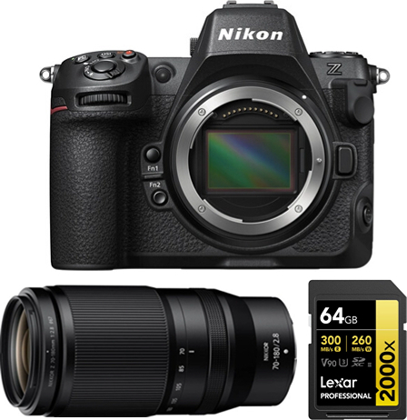 Nikon Z8 Cuerpo+ Z 70-180mm F2.8 NIKKOR+Lexar 64GB Tarje