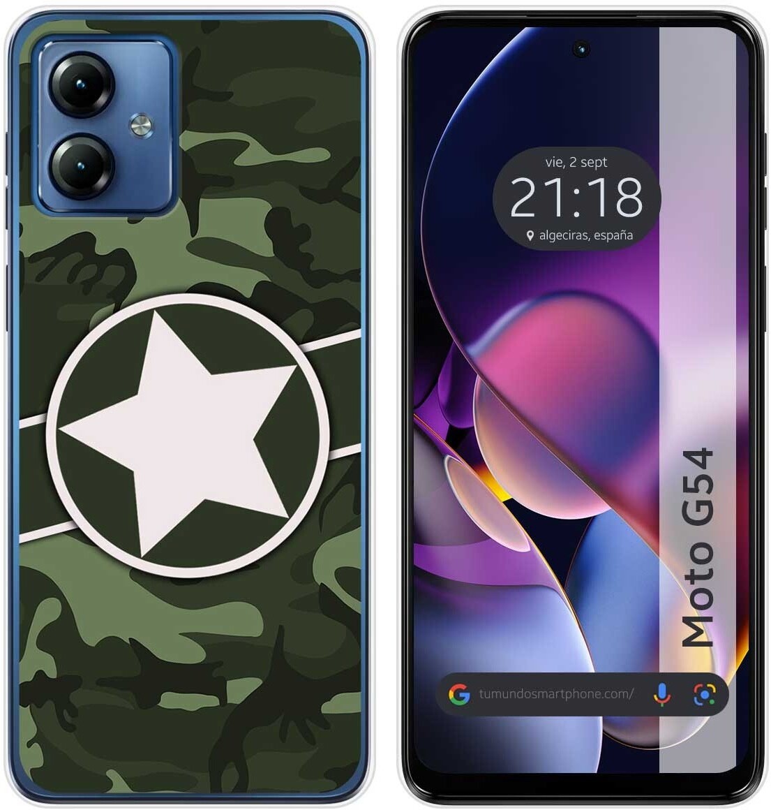 Tumundosmartphone Funda Silicona Motorola Moto G54 5G Camuflaje 01