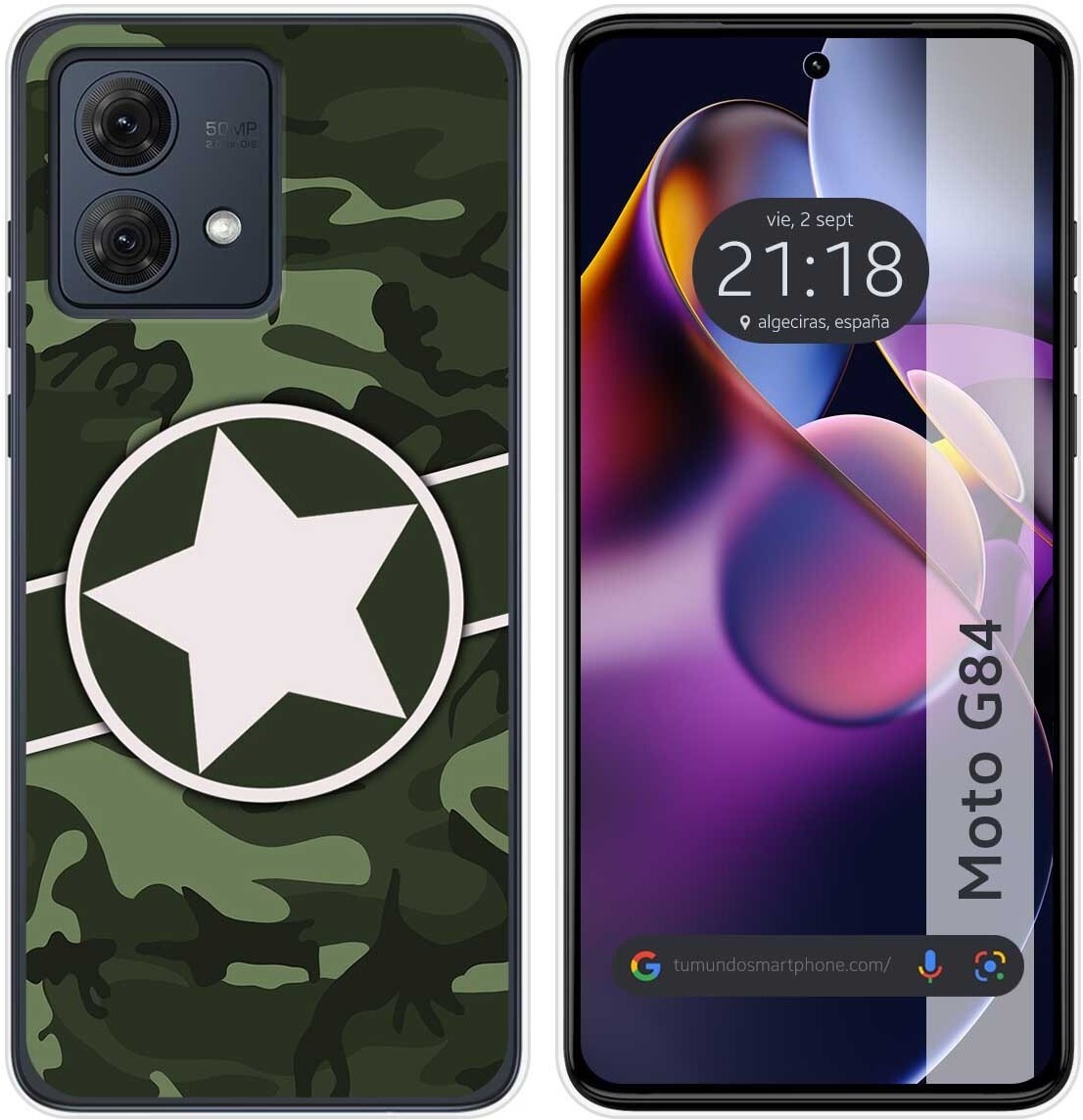 Tumundosmartphone Funda Silicona Motorola Moto G84 5G Camuflaje 01