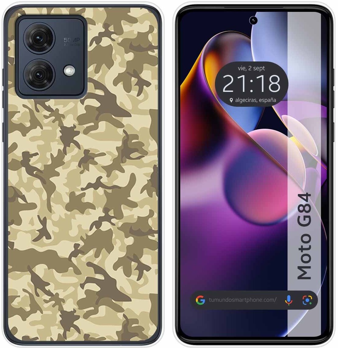 Tumundosmartphone Funda Silicona Motorola Moto G84 5G Sand Camuflaje