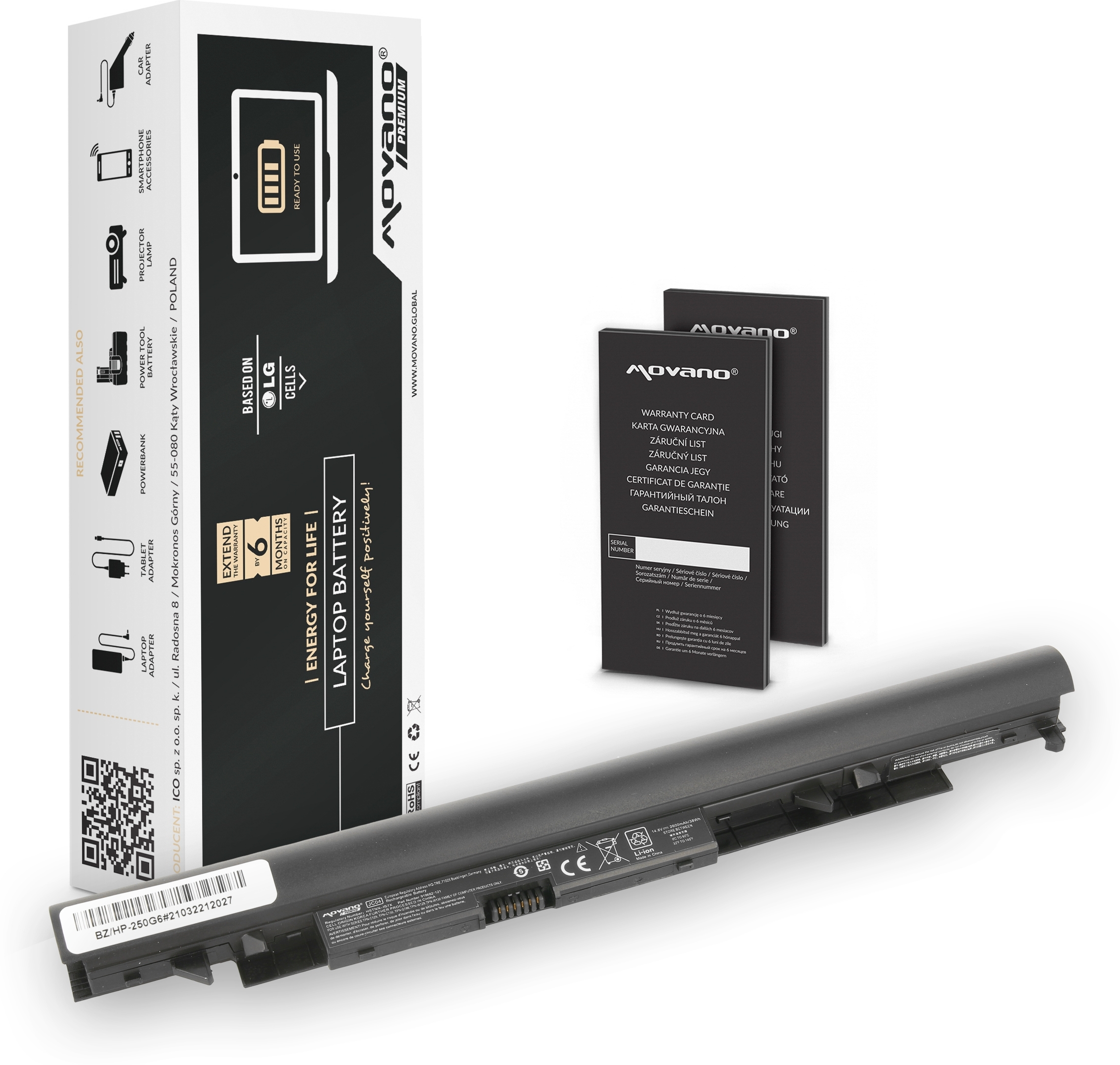Otros Batería Movano Premium Para Hp 250 G6, 255 G6, 15-