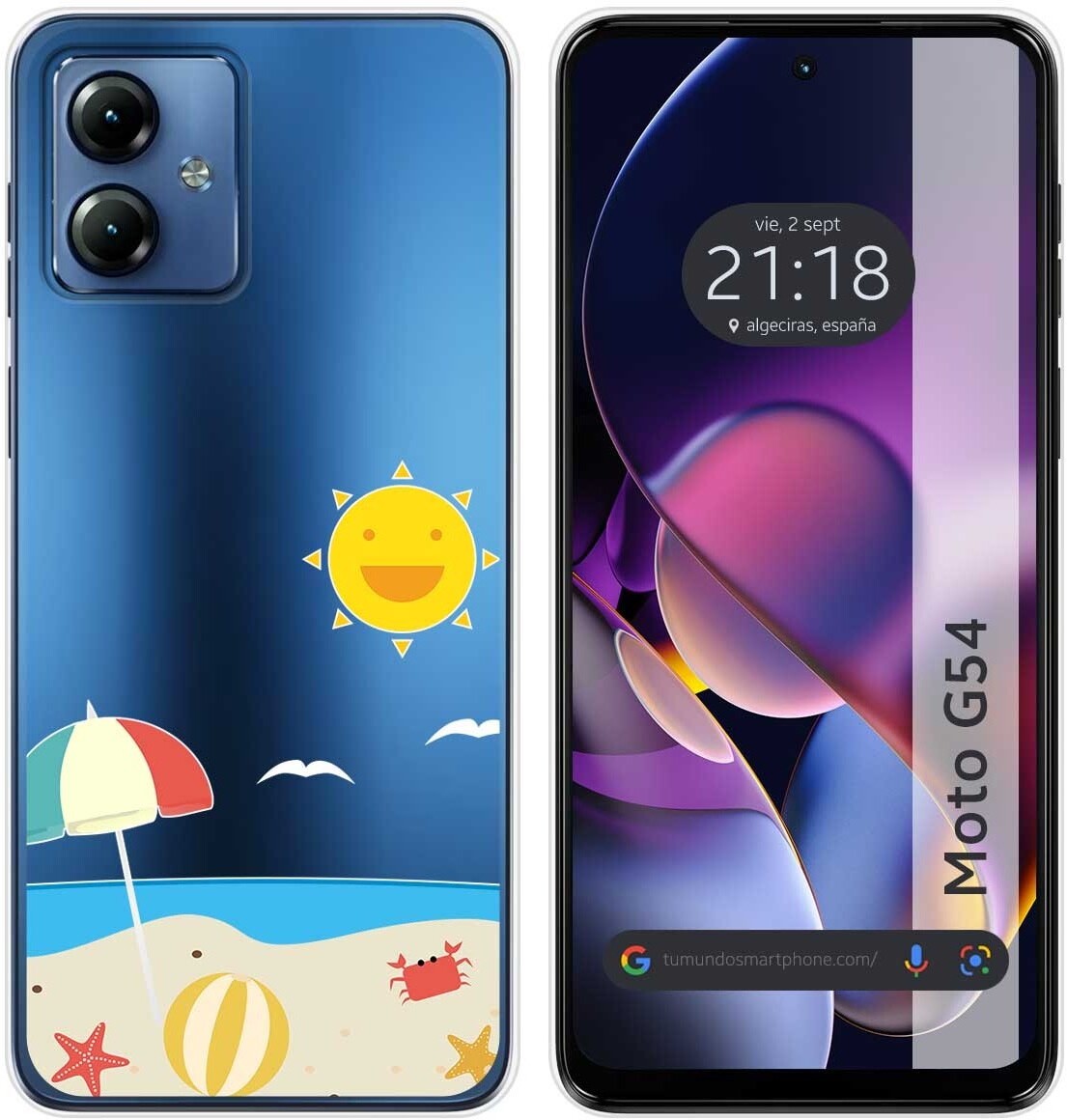 Tumundosmartphone Funda Silicona Motorola Moto G54 5G Playa